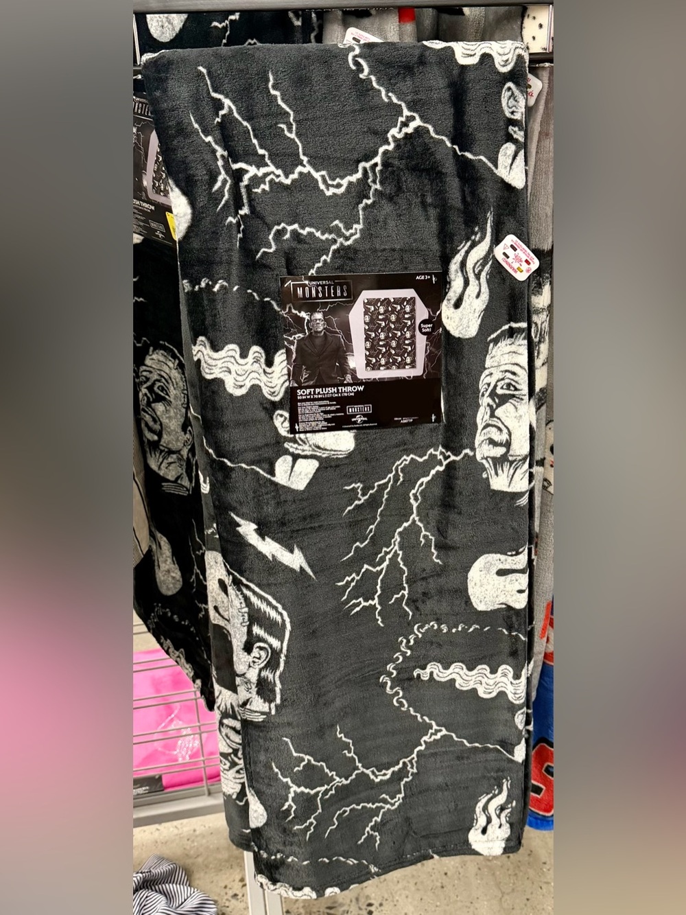 frankenstine halloween horror plush blanket throw